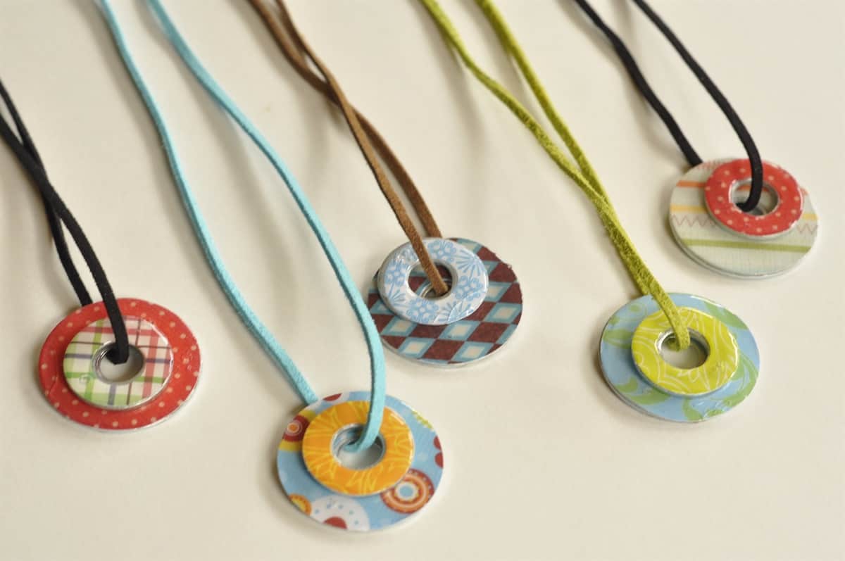 washer necklaces - camp craft idea