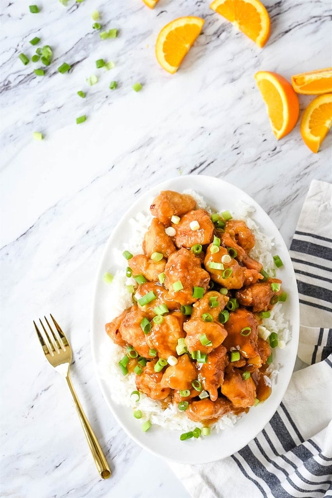 Orange Chicken over rice