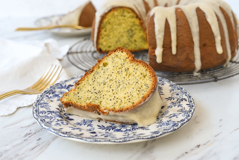 slice of cake on a plate