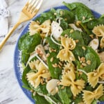 asian spinach salad in a bowl