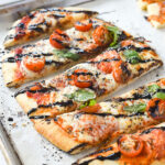 sliced margherita flatbread