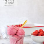 scoops of raspberry ice cream