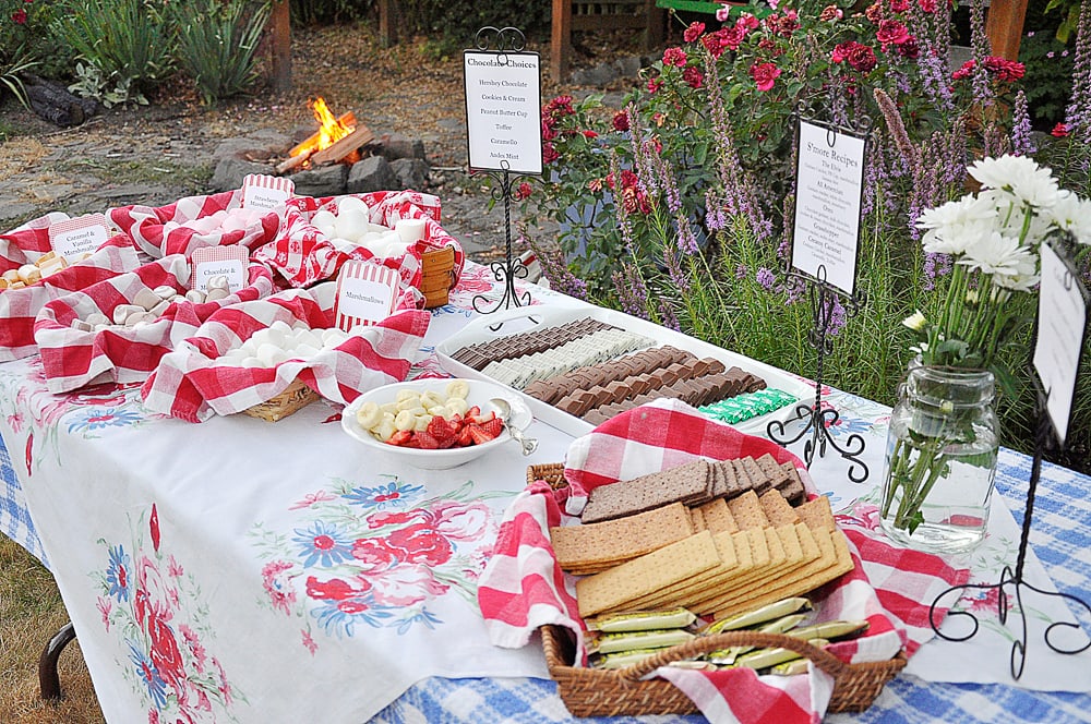 S'mores Bar on a table