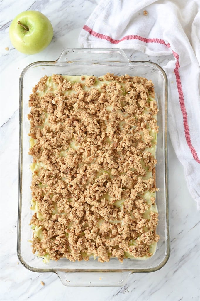 overhead shot of apple bars