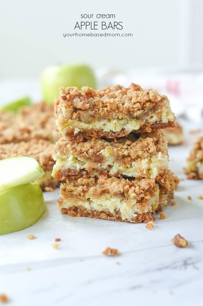 stacked sour cream apple bars