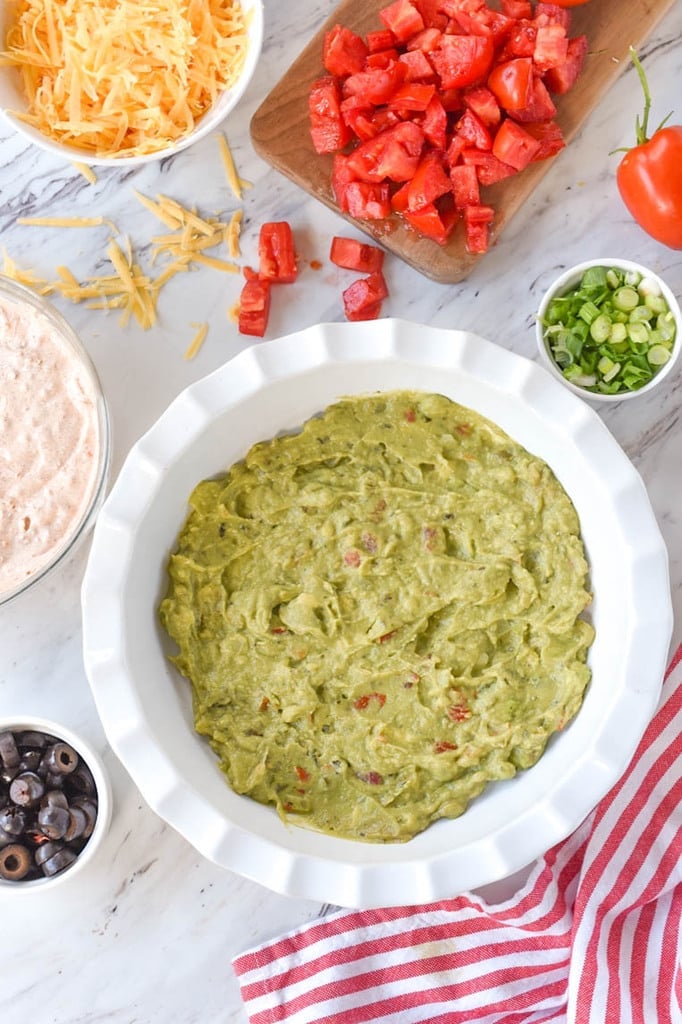 guacamole layer of seven layer dip