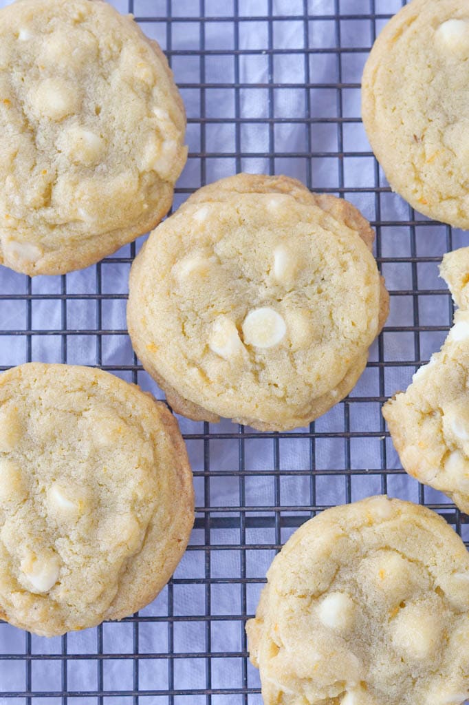 Creamsicle cookies with white chocolate chips