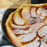 dutch baby with apples in pan