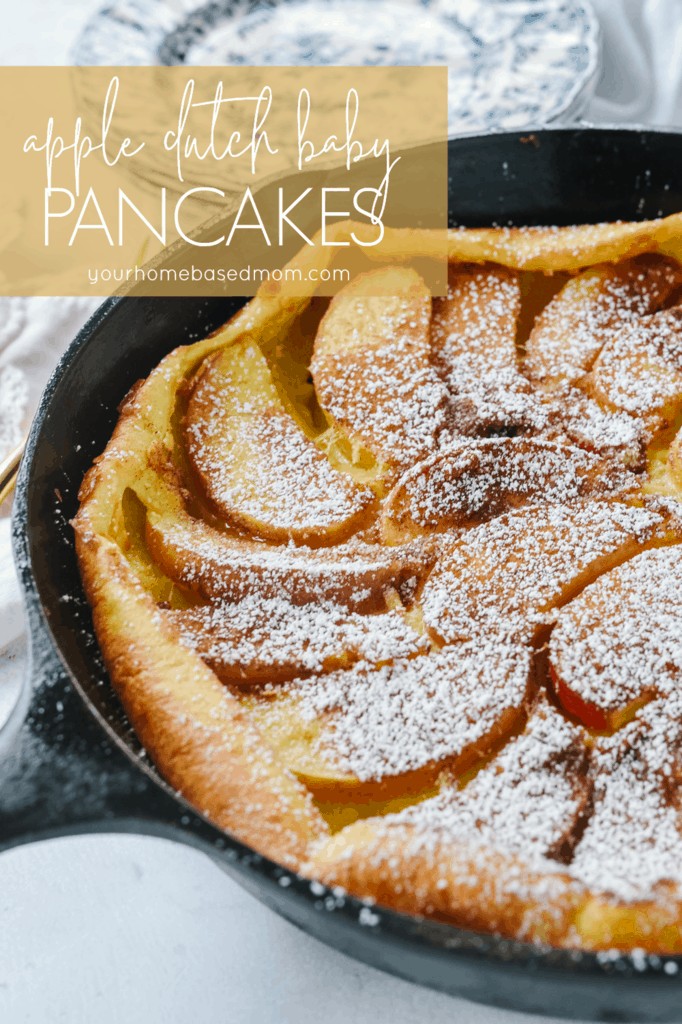 dutch baby with apples in pan