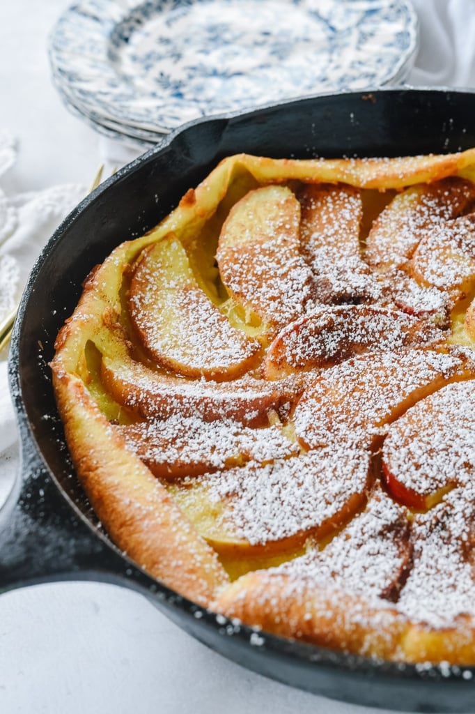 Apple Dutch Baby with powdered sugar