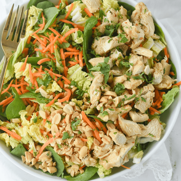 Asian chicken Salad in a bowl