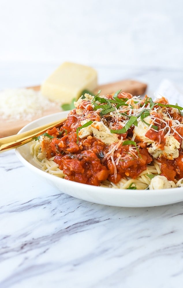 Chicken Spaghetti with Red Sauce | by Leigh Anne Wilkes