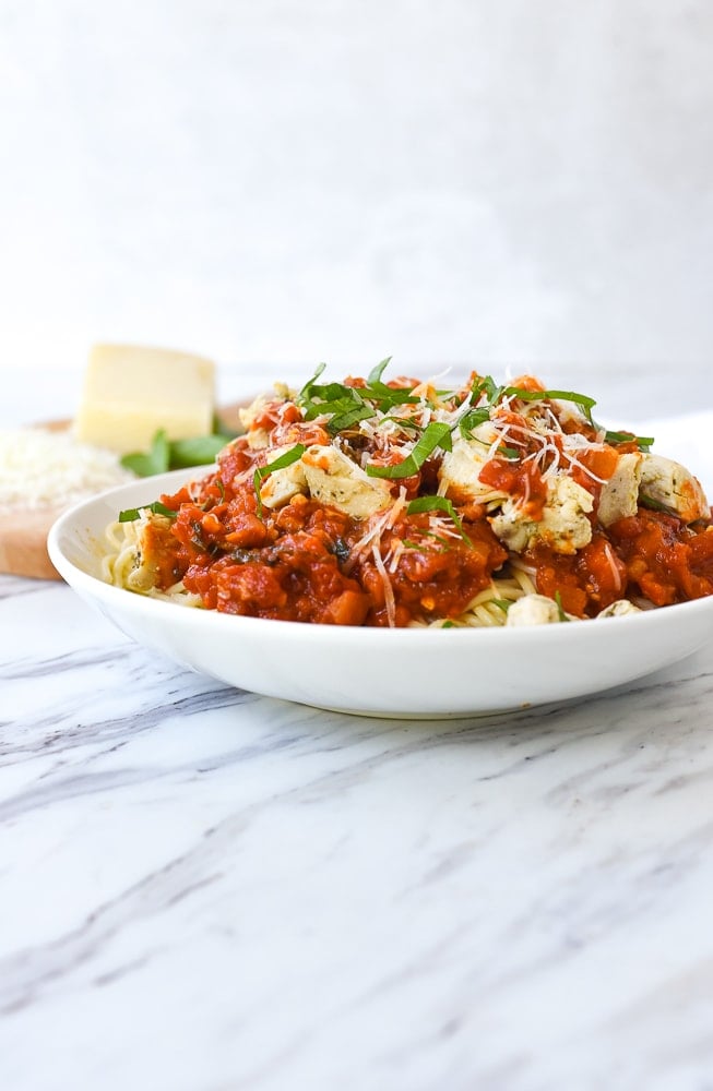 Chicken Spaghetti with Red Sauce | by Leigh Anne Wilkes