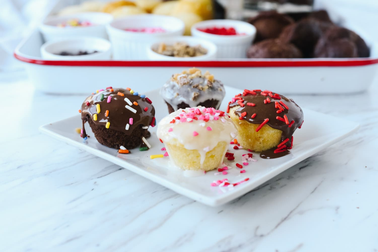 mini cupcakes on plate