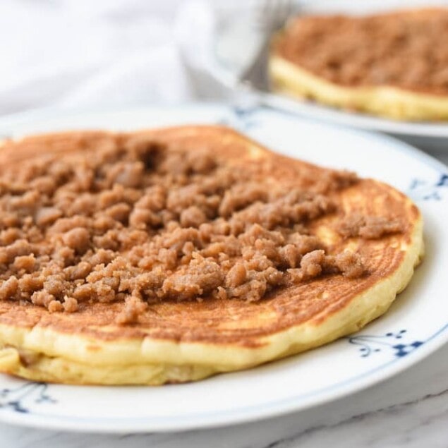 streusel covered pancake