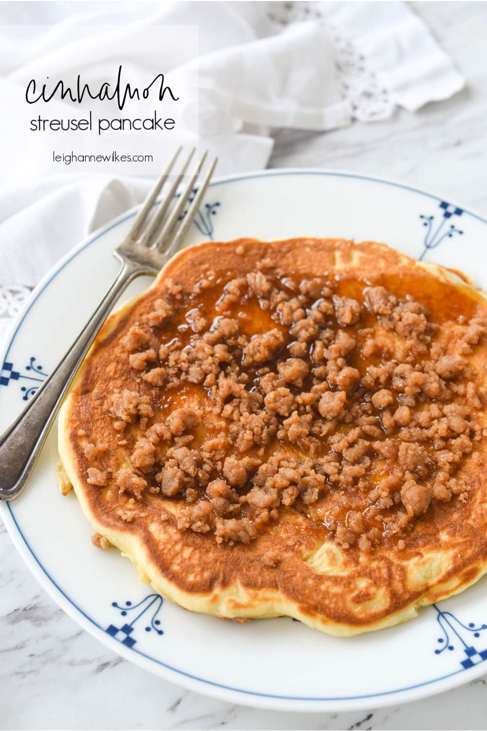 streusel pancake on a plate