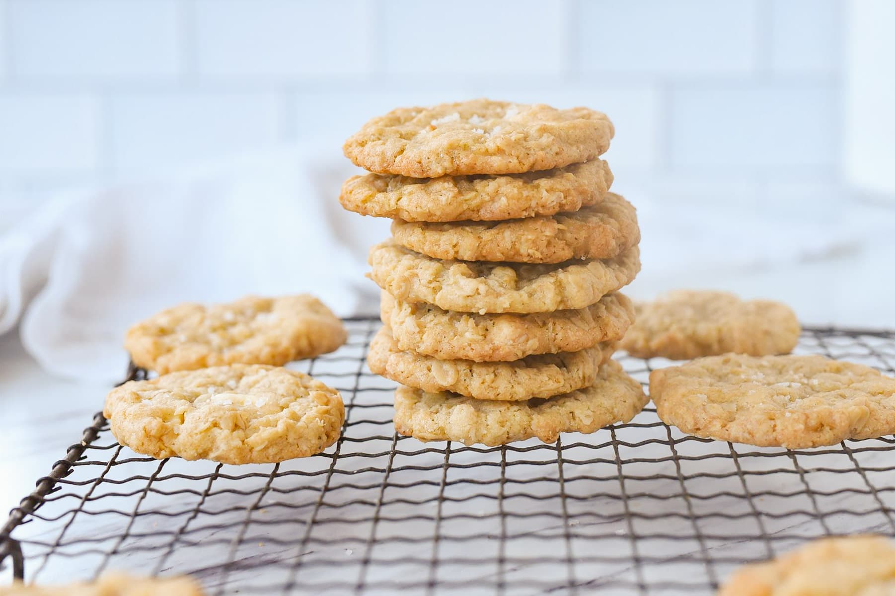 stack of cookies on a cooling rack