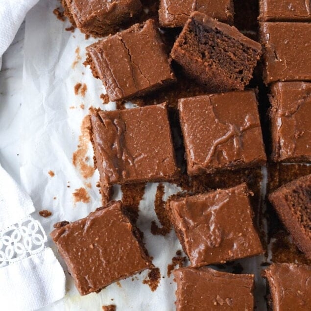 overhead shot of brownies