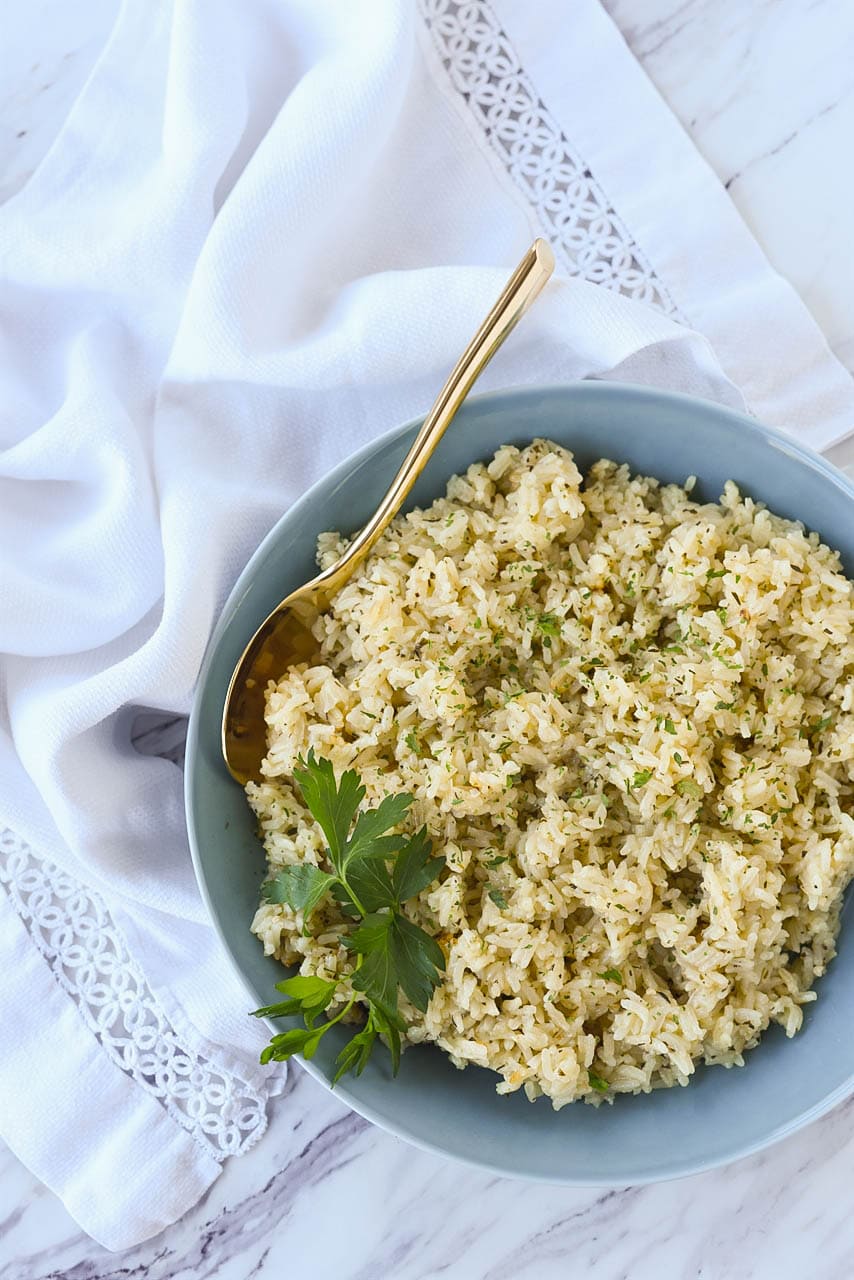 herb rice in a bowl