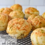 garlic parmesan rolls on cooling rack