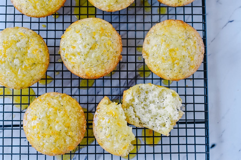 glazed poppy seed muffins