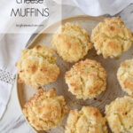 overhead shot of muffins on a plate