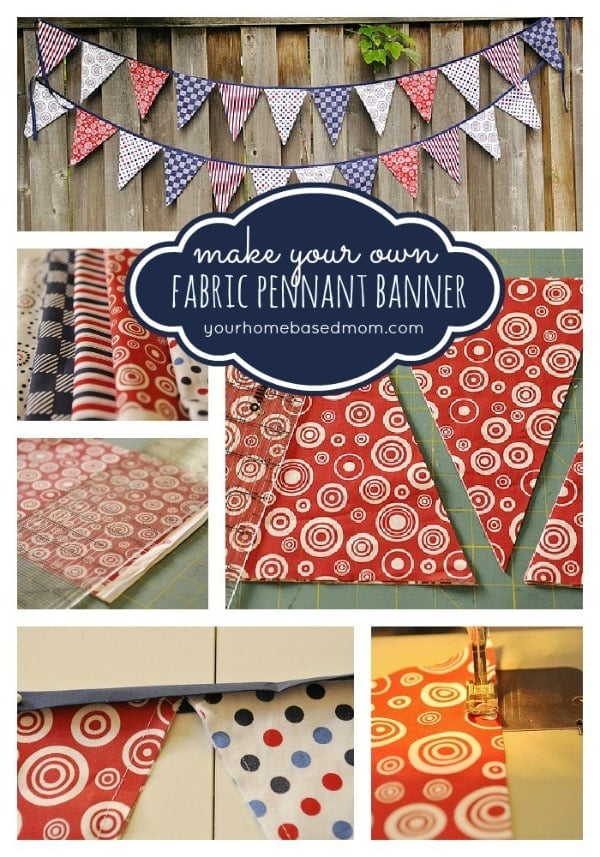 fabric pennant banner www.yourhomebasedmom.com