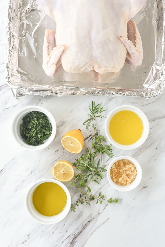 ingredients for roasted whole chicken