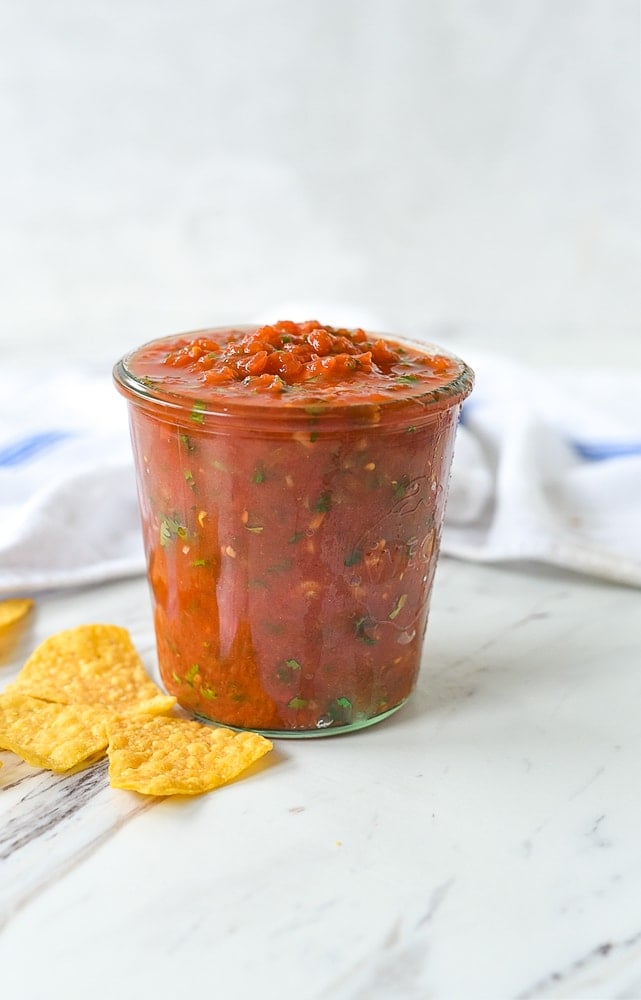 container of salsa