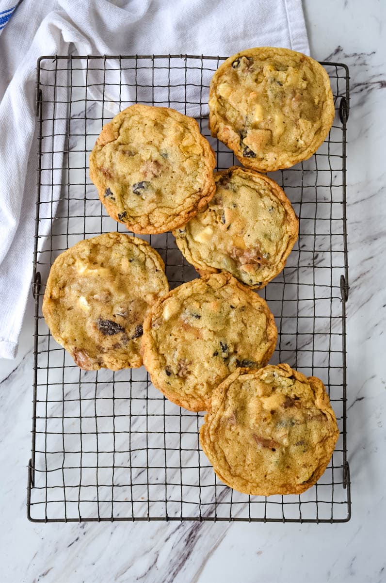 compost cookies on a cooling rack