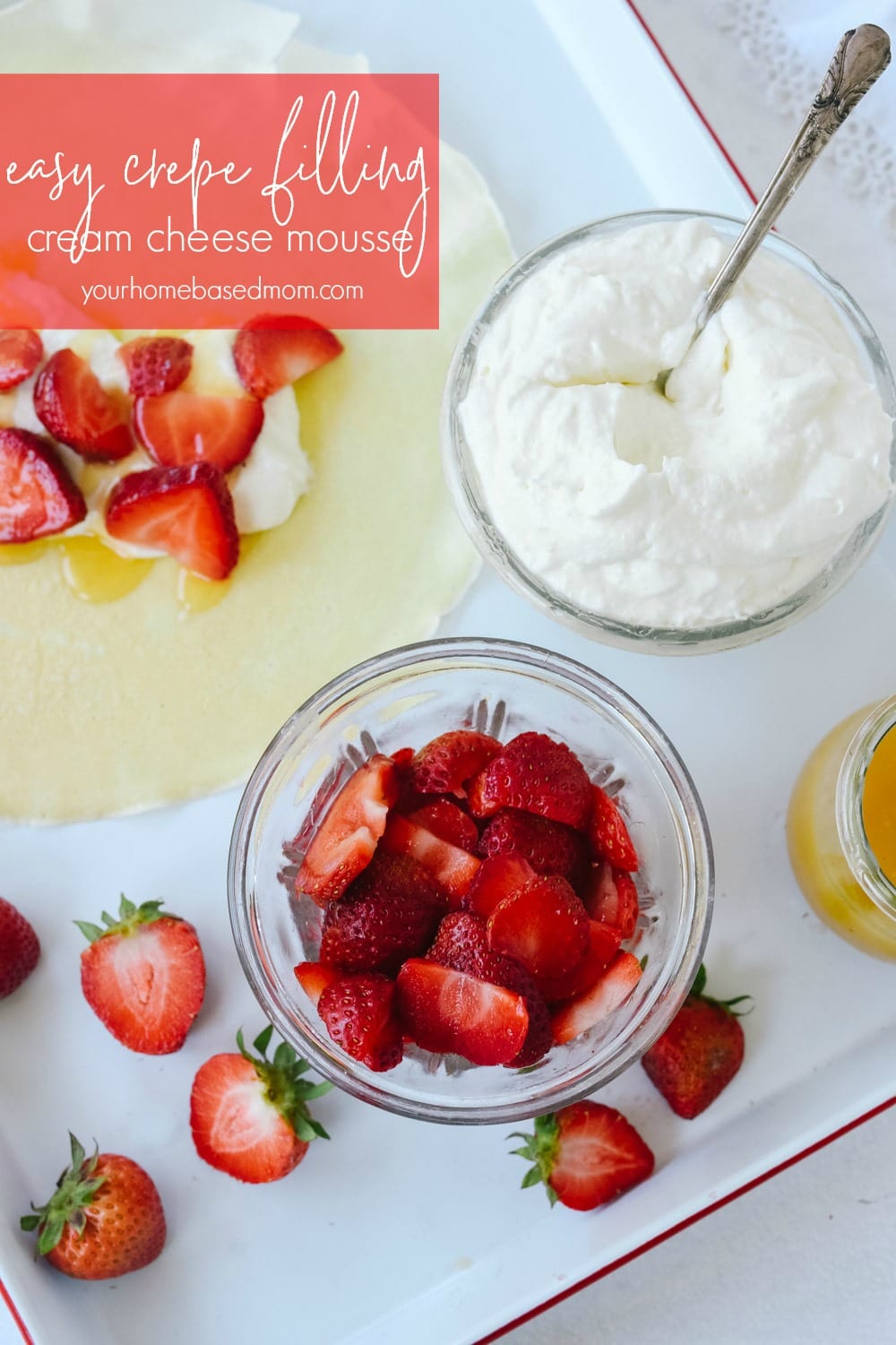 cream cheese crepe filling in a bowl