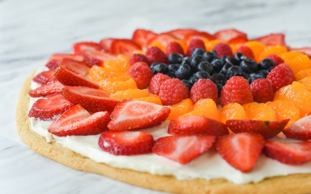 fruit on a fruit pizza