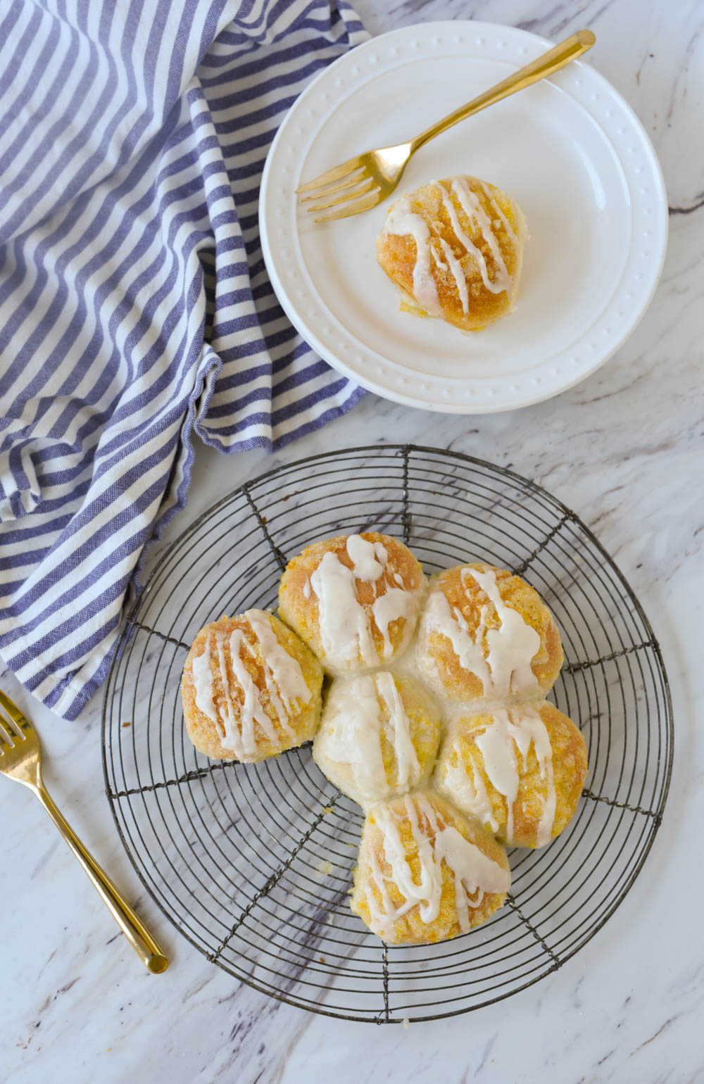 overhead shot of easy orange rolls