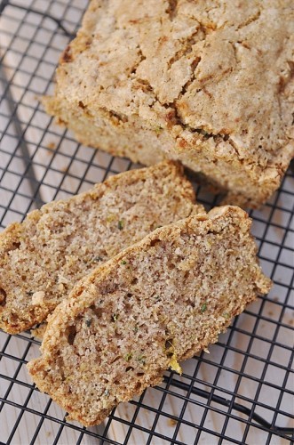 slices of zucchini bread on a cooling rack