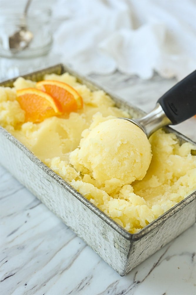 scoop of orange ice