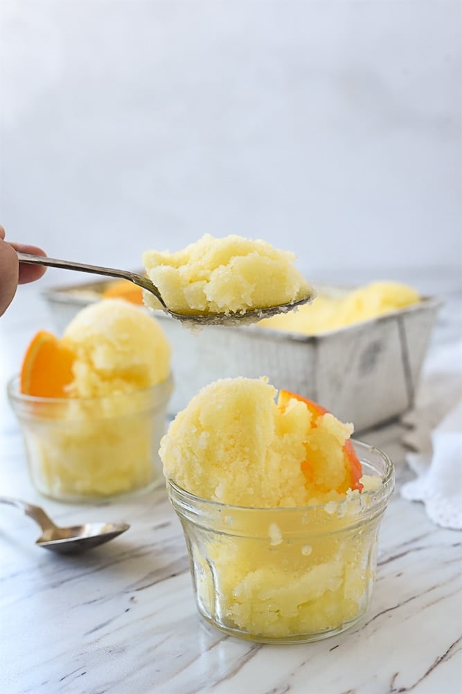 spoonful of orange ice