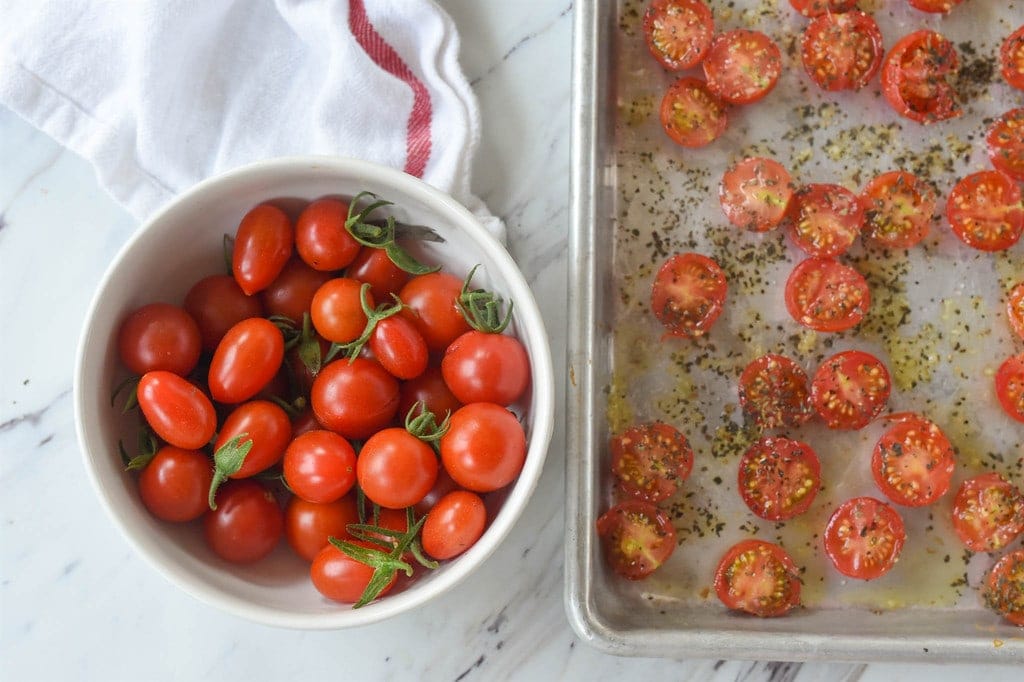 sliced cherry tomatoes