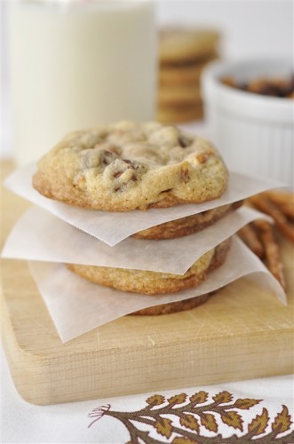 Salted Caramel Pretzel Chocolate Chip Cookies
