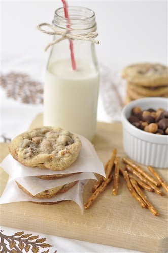 Salted Caramel Pretzel Chocolate Chip Cookies