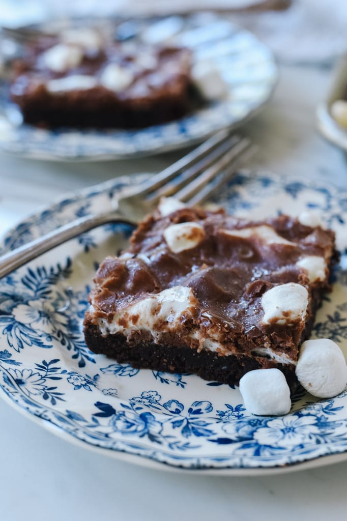 close up of a slice of Mississippi Mud Cake