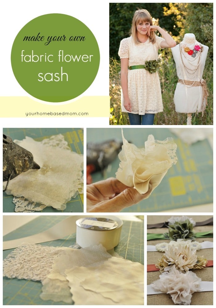 fabric flower sash