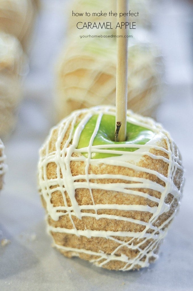 Apple Pie Caramel Apple Apple Pie Caramel Apple drizzled with white chocolate