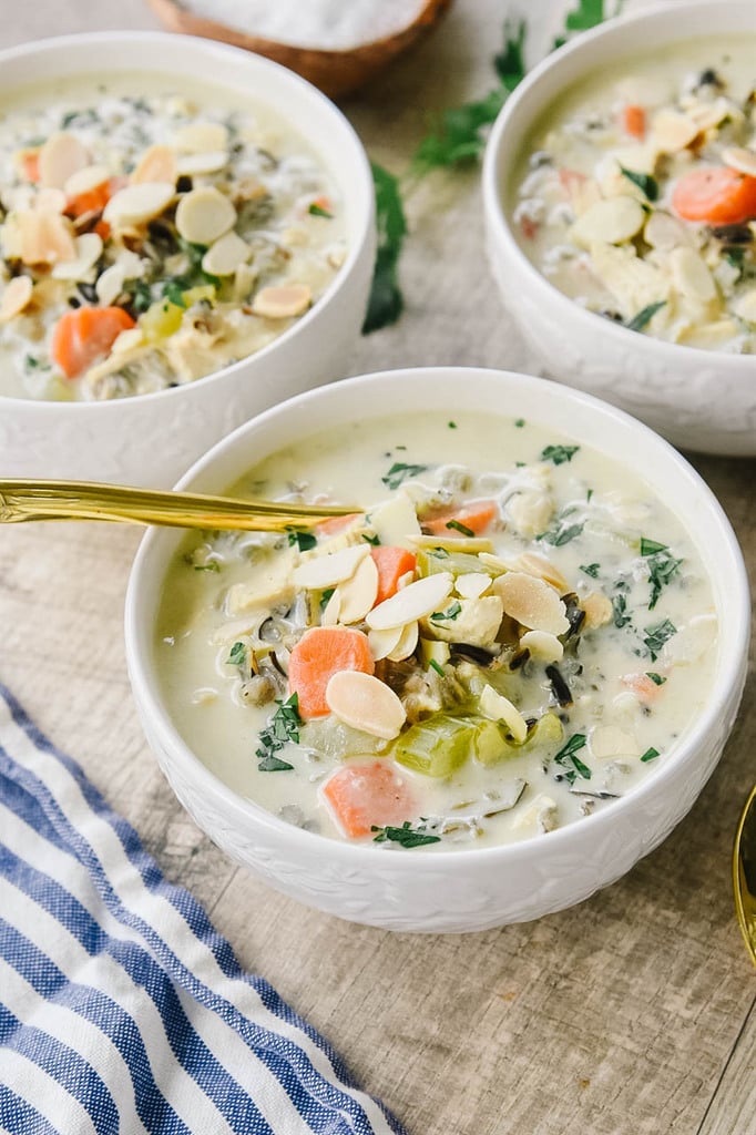 3 bowls of Chicken Wild Rice Soup