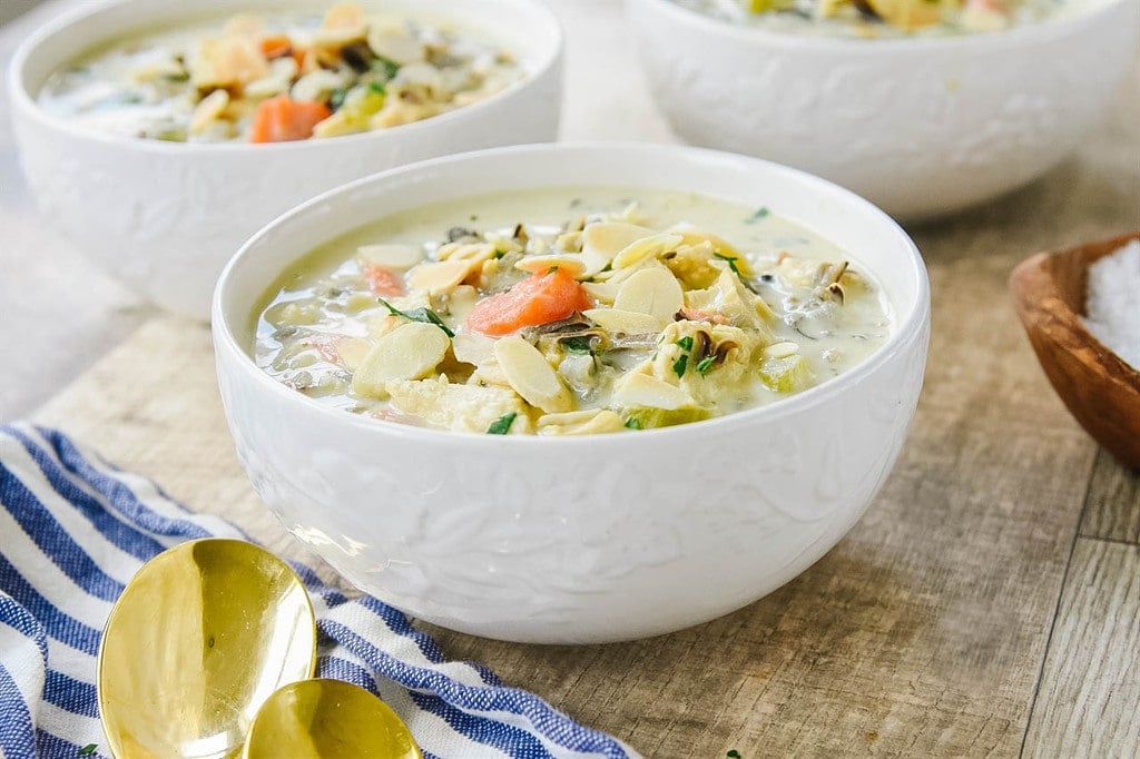 Chicken Wild Rice Soup in a bowl