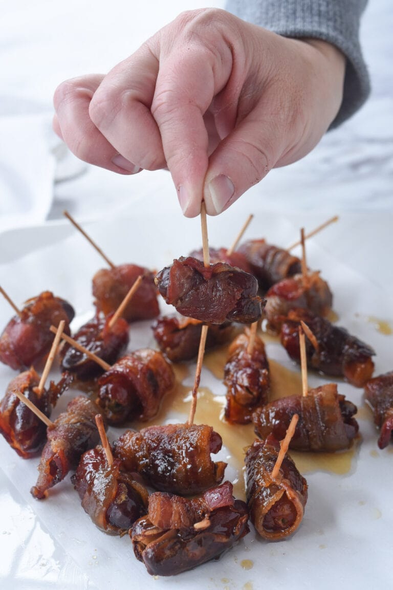 Bacon Wrapped Dates with Maple Syrup Recipe by Leigh Anne Wilkes