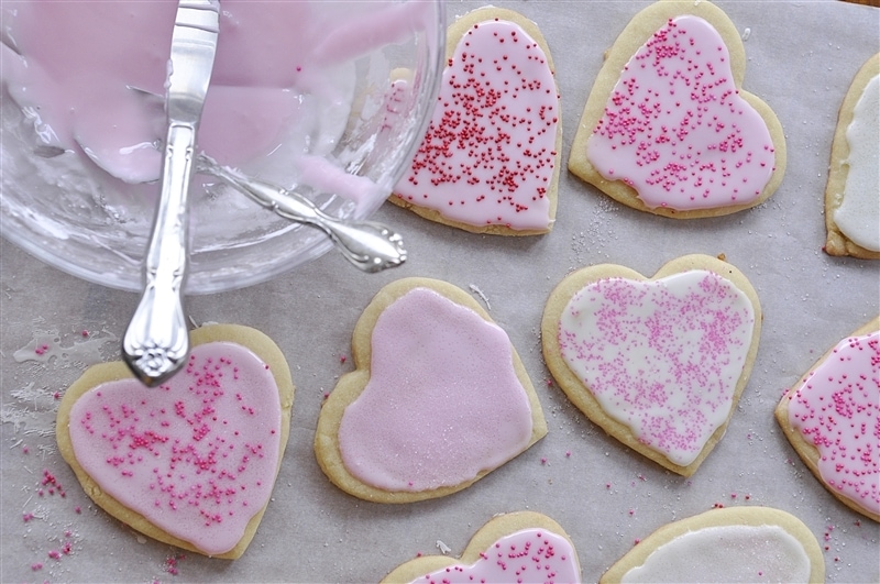 heart shaped sugar cookies