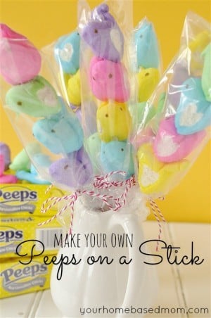 Peeps on a stick@yourhomebasedmom.com