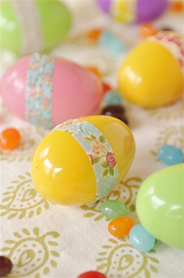 eggs covered in washi tape