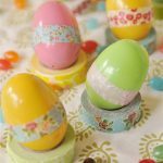 Easter eggs with washi tape on them