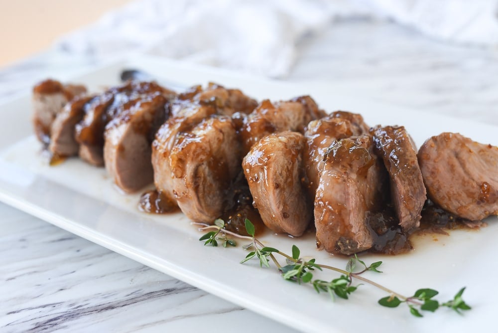 side view of fig pork tenderloin